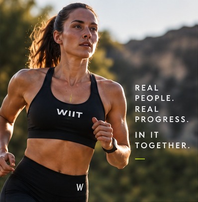 Runner in WIIT crop top and leggings