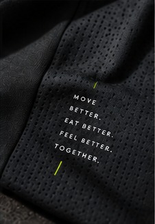 Mesh print: Move better. Eat better. Feel better. Together.